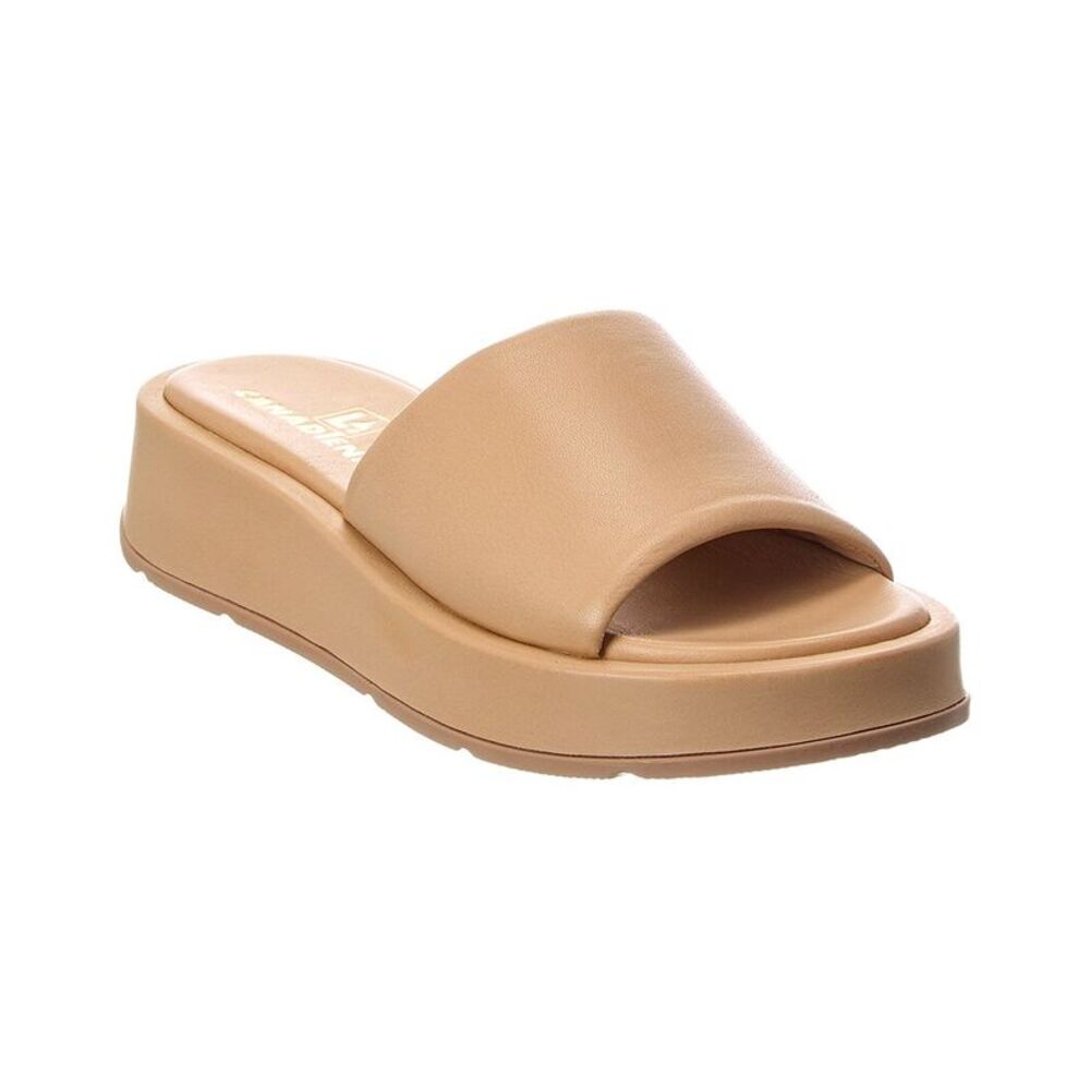 La Canadienne Audi Leather Platform Sandal, Brown
